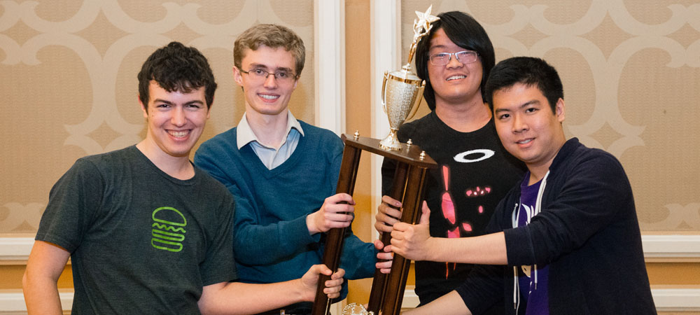 Hunter College High School with their first-place trophy from the 2016 High School National Championship Tournament