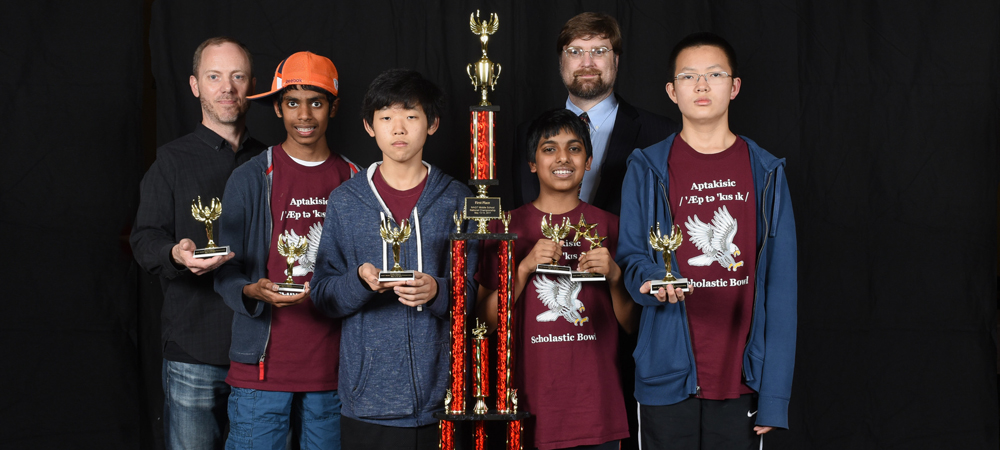 Aptakisic with their first-place trophy from the 2017 Middle School National Championship Tournament