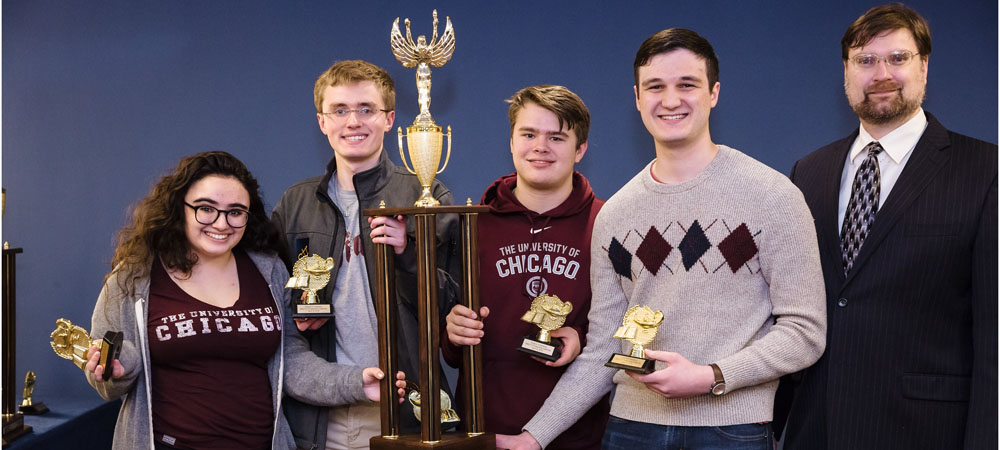 Chicago&nbsp;C with their First-Place Division&nbsp;II trophy from the 2018 Intercollegiate Championship Tournament
