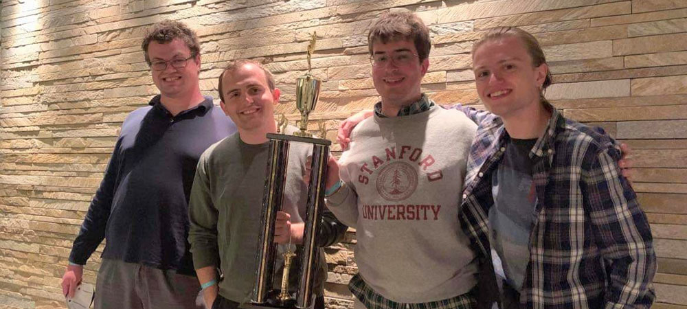 Stanford&nbsp;A with their First-Place Division&nbsp;I trophy from the 2022 Intercollegiate Championship Tournament