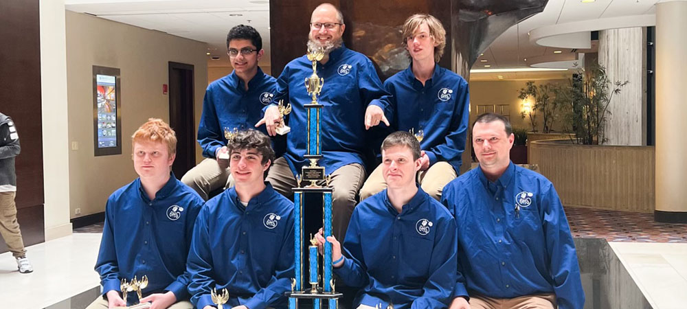 Glasgow with their First-Place Traditional Public Schools Division trophy from the 2022 Small School National Championship Tournament