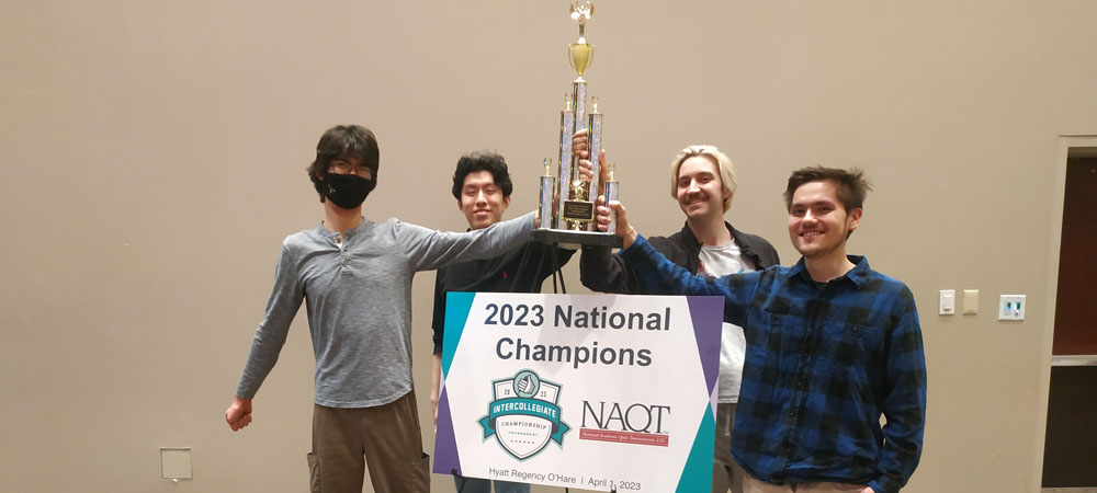 Waterloo with their First-Place Division&nbsp;II trophy from the 2023 Intercollegiate Championship Tournament