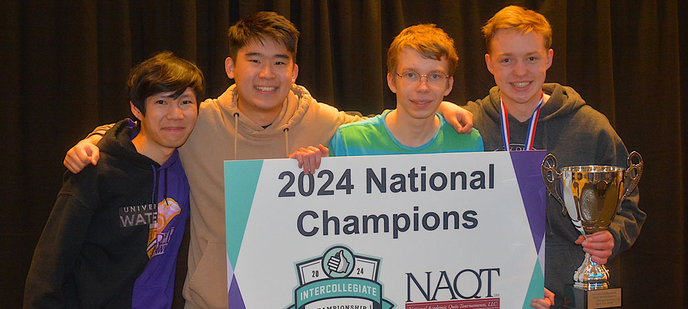 Waterloo B with their First-Place Division&nbsp;II trophy from the 2024 Intercollegiate Championship Tournament