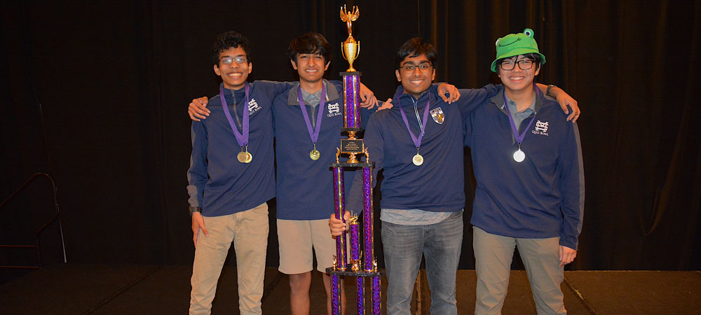 St.&nbsp;Mark’s School of Texas&nbsp;A with their Open Division championship trophy from the 2024 Small School National Championship Tournament