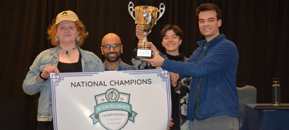 UC&nbsp;Berkeley&nbsp;A with their first-place Division&nbsp;I trophy from the 2026 Intercollegiate Championship Tournament