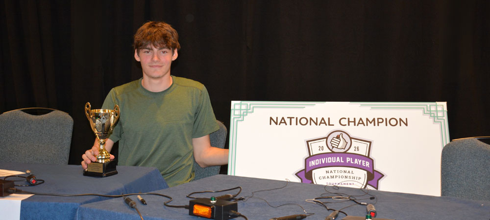 Spencer Manning, winner of the 2026 Individual Player National Championship Tournament